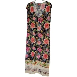 Johnny Was Women’s Butterfly Floral Italy Square Stretch Bamboo Large Boho